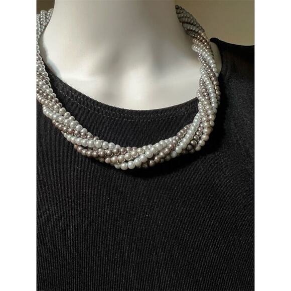 Layered Multicolor Faux Pearl Necklace – 16"-18" Adjustable - Picture 1 of 5